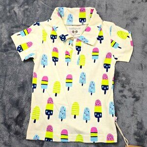 Babysoy Organic Polo Bodysuit | Ice Pop Print | 6–24M | Multiple Sizes | NWT